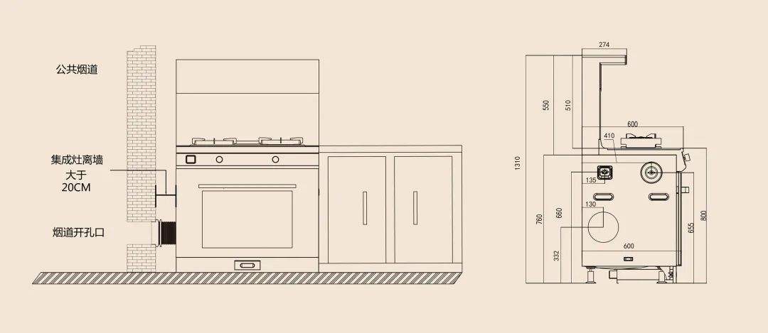 集成灶与烟道最少距离 集成灶排烟口离烟道最小距离