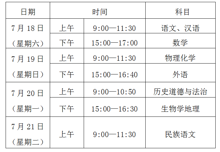 2020中考时间(2020中考时间河北省)